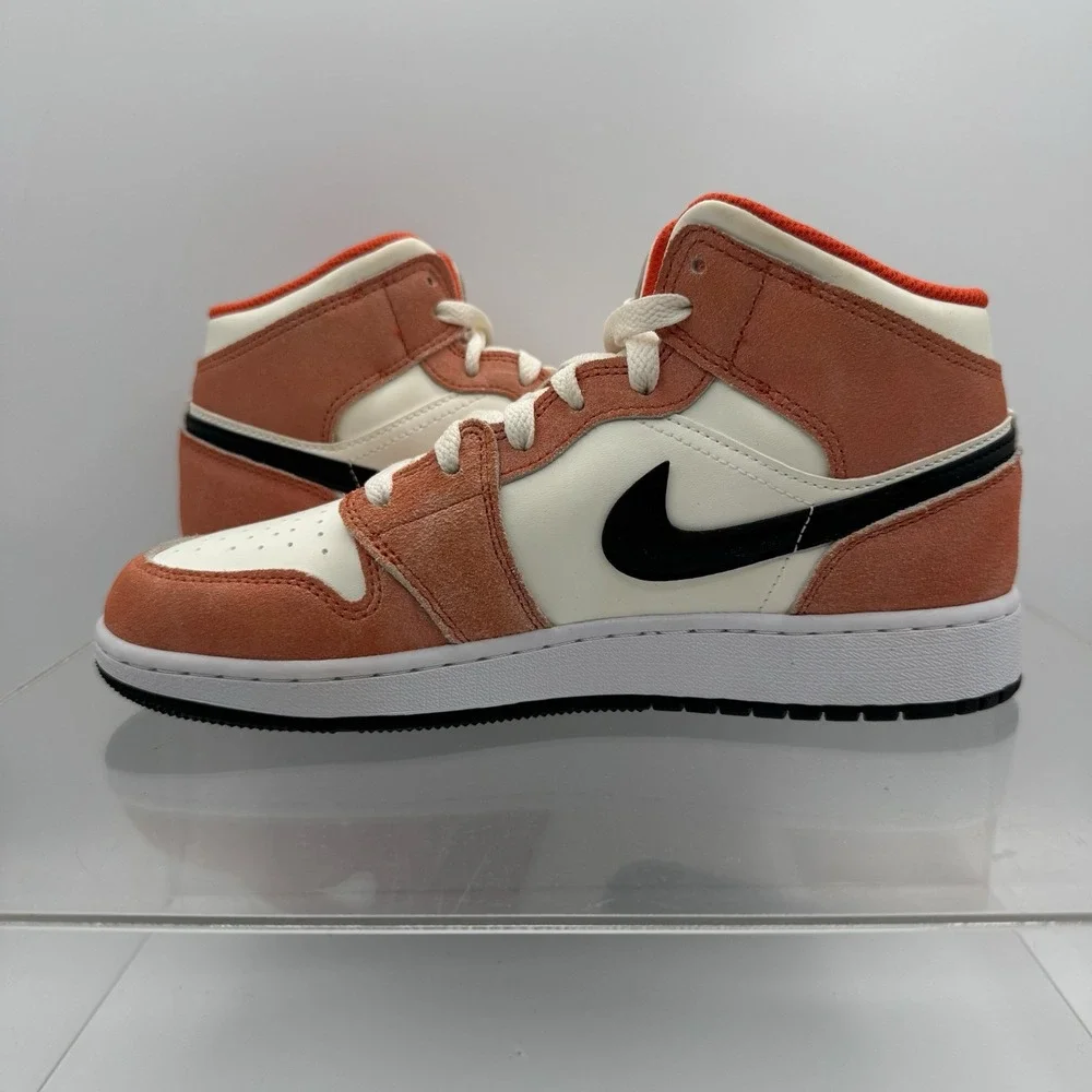 Brand New Air Jordan 1 Mid SE GS DV1336-800 Team Orange Black Size 6Y Youth